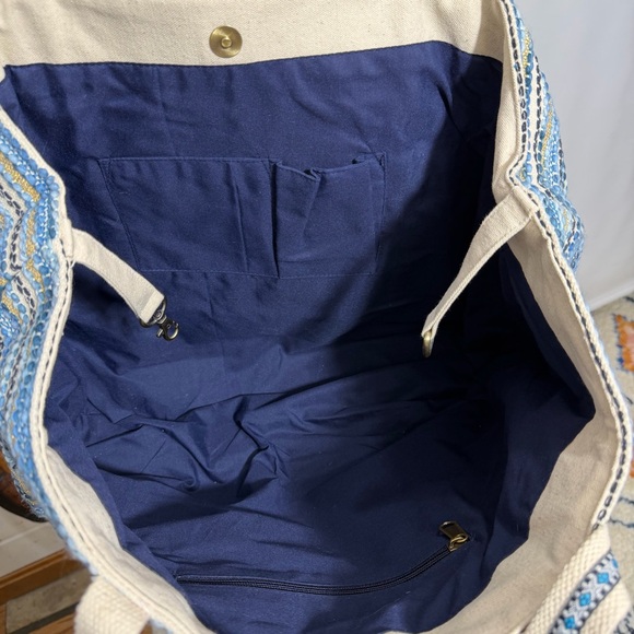 America & Beyond • Grecian Nights Evil Eye Beaded Tote Bag New - Picture 8 of 14